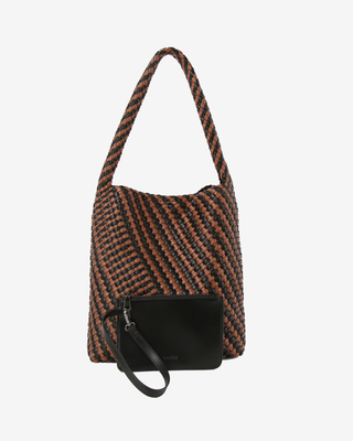 HVISK HOBO BRAIDED SOFT STRUCTURE Tote Bag 460 Brown Caramel